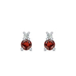 0.76 TCW Round Garnet Lab Made Diamond- January Birthstone Earrings 4