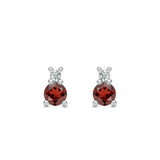 0.76 TCW Round Garnet Lab Made Diamond- January Birthstone Earrings 4