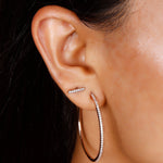 0.30 TCW Round Cut Moissanite Bar Stud Earrings in Gold 6