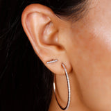 0.30 TCW Round Cut Moissanite Bar Stud Earrings in Gold 6
