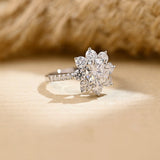 Stunning 2.0 CT Round Moissanite Engagement Ring with Halo & Pave Design 1