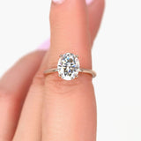 Stunning 3.0 CT Oval Moissanite Engagement Ring with Solitaire Design 5