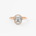 Elongated Cushion Bezel Lab Grown Diamond Engagement Ring