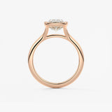 Elongated Cushion Bezel Lab Grown Diamond Engagement Ring