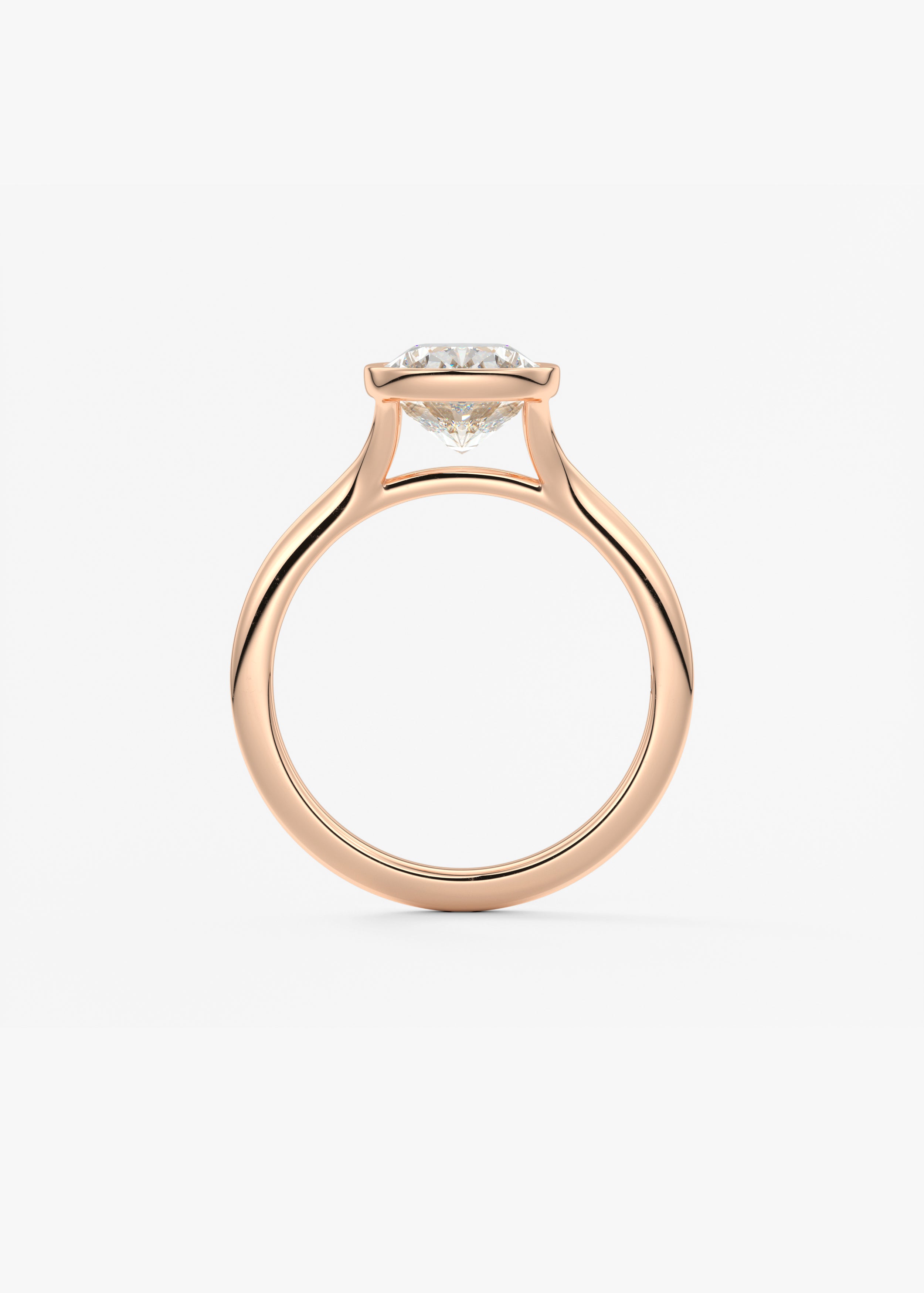 Elongated Cushion Bezel Lab Grown Diamond Engagement Ring