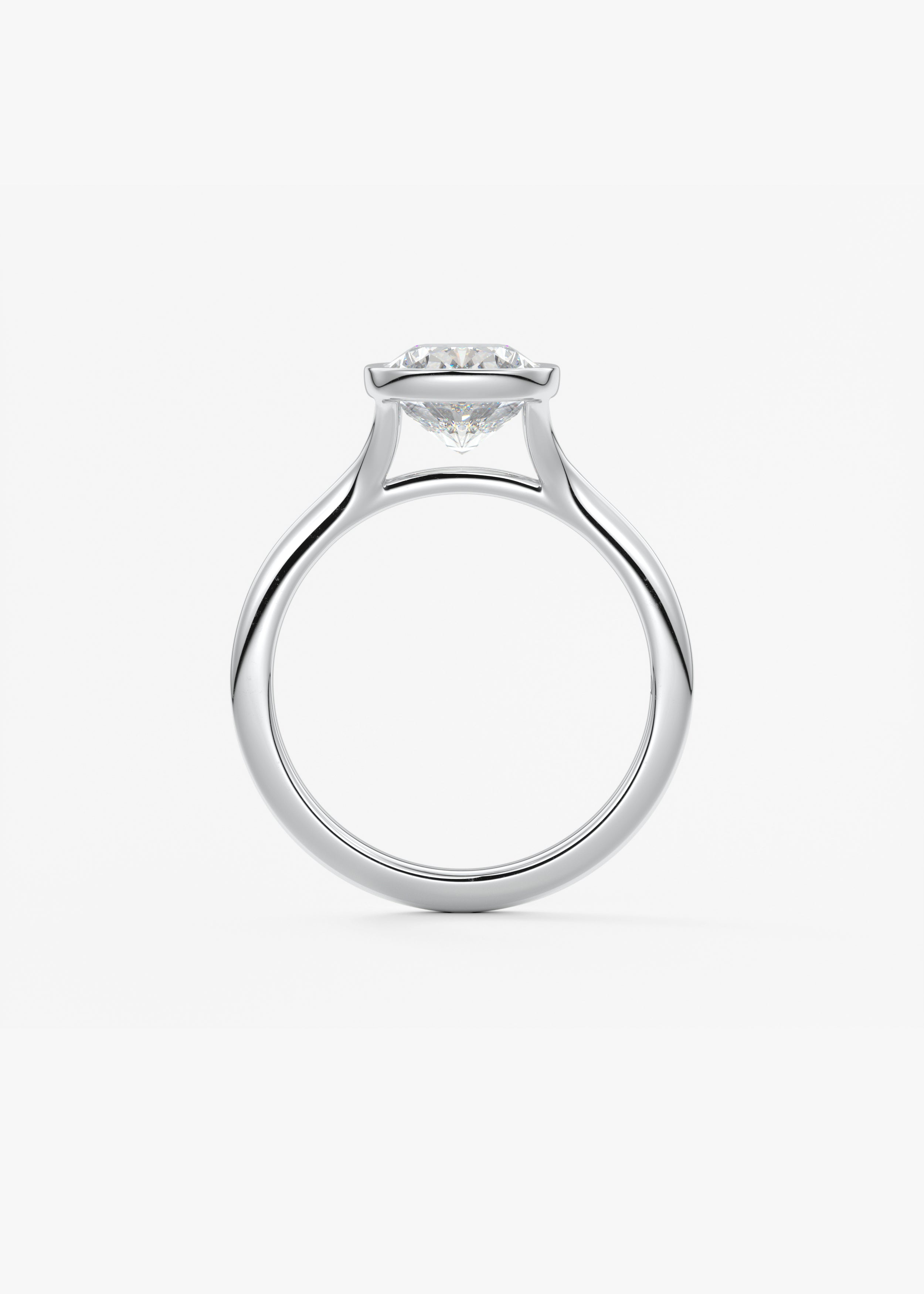 Elongated Cushion Bezel Lab Grown Diamond Engagement Ring