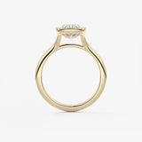 Elongated Cushion Bezel Lab Grown Diamond Engagement Ring