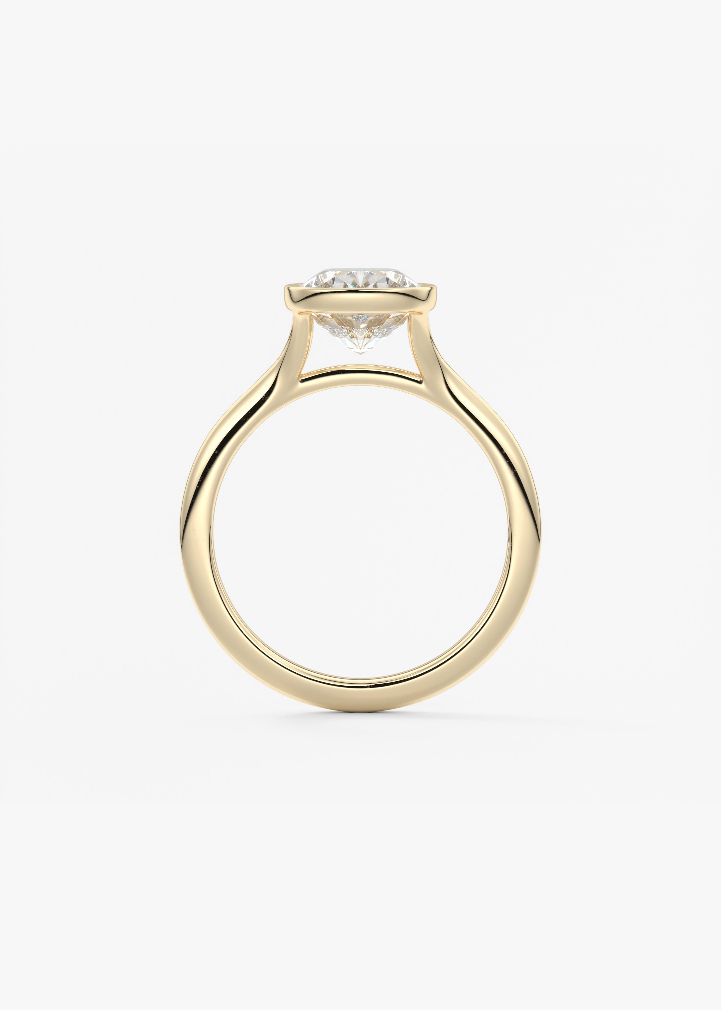 Elongated Cushion Bezel Lab Grown Diamond Engagement Ring