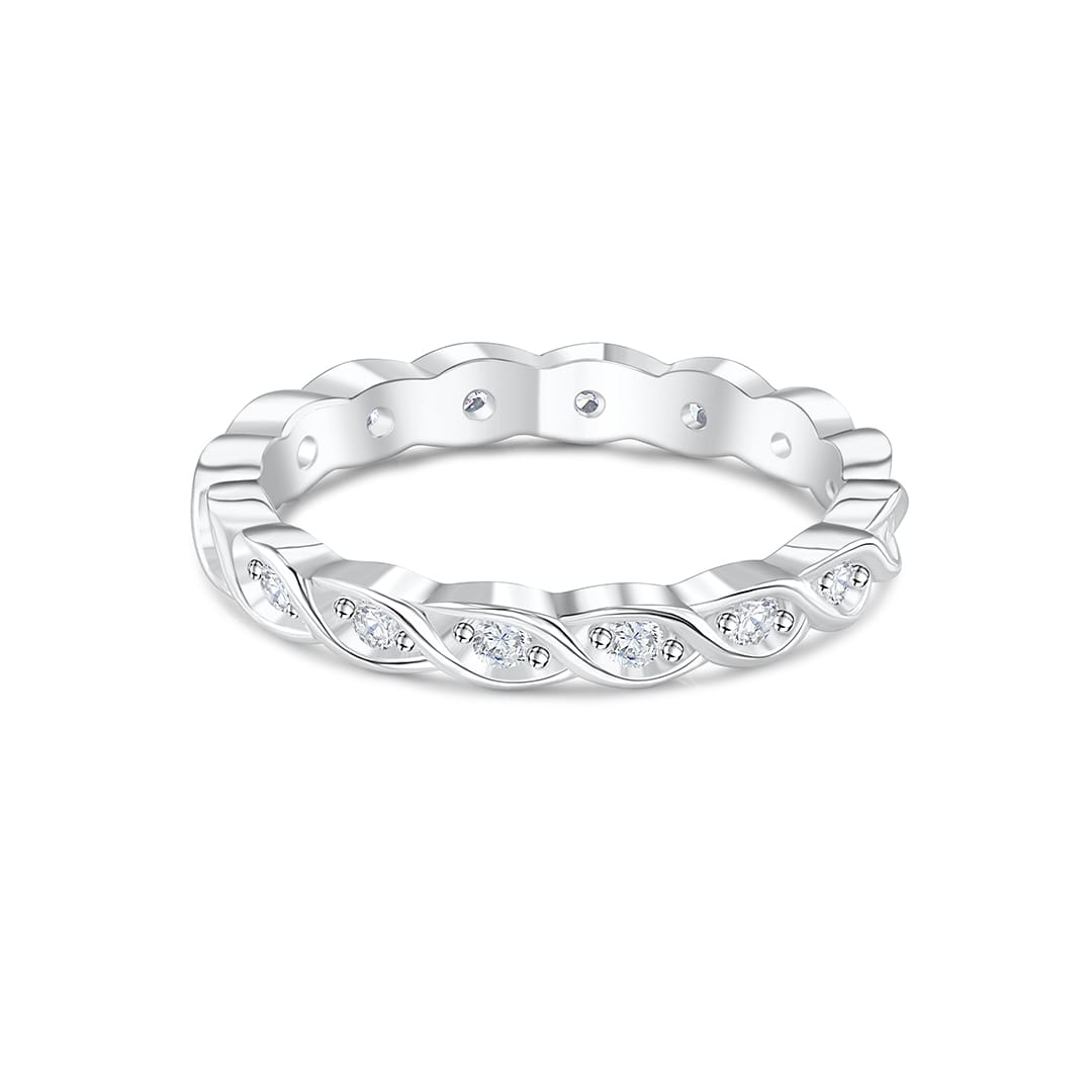 Stunning 0.2 TCW Round Moissanite Stones Wedding Bands 1