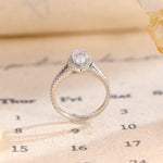 Stunning 1.0 CT Marquise Cut Moissanite Engagement Ring with Halo Split Shank Pave Design 6