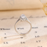 Stunning 1.0 CT Marquise Cut Moissanite Engagement Ring with Halo Split Shank Pave Design 6