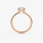 Elongated Cushion Hidden Halo Lab Grown Diamond Engagement Ring