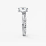 Elongated Cushion Hidden Halo Lab Grown Diamond Engagement Ring