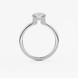 Elongated Cushion Hidden Halo Lab Grown Diamond Engagement Ring