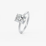 Elongated Cushion Hidden Halo Lab Grown Diamond Engagement Ring
