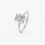 Elongated Cushion Hidden Halo Lab Grown Diamond Engagement Ring