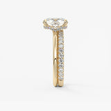 Elongated Cushion Hidden Halo Lab Grown Diamond Engagement Ring