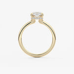 Elongated Cushion Hidden Halo Lab Grown Diamond Engagement Ring