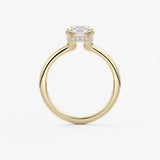 Elongated Cushion Hidden Halo Lab Grown Diamond Engagement Ring