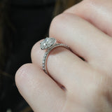Stunning 0.50-1.50 CT Oval Moissanite Engagement Ring With Halo & Pave Design 7