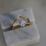 0.85 CT Round Cut Pave CVD E/VS1 Diamond Engagement Ring 8