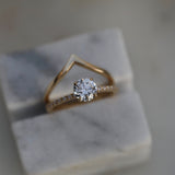0.85 CT Round Cut Pave CVD E/VS1 Diamond Engagement Ring 8