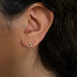 Classic 0.20 TCW Round Cut Moissanite Stud Earrings in Gold 3
