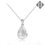 Round Cut Cubic Zirconia in 925 Sterling Silver Necklace 1