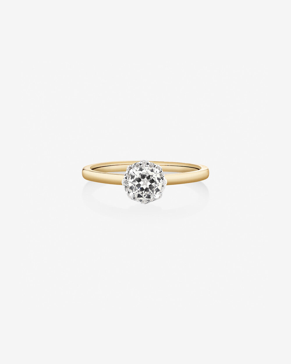 Stunning 0.5 CT Round Moissanite Engagement Ring In Halo Design 1