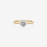 Stunning 0.5 CT Round Moissanite Engagement Ring In Halo Design 1