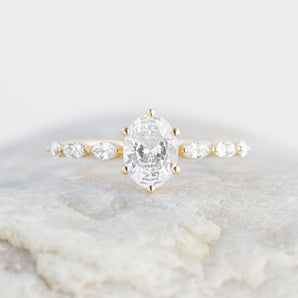 Stunning 1.20 CT Oval Moissanite Engagement Ring with Pave Design