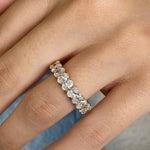 Stunning 4.06 CT Oval Moissanite Stones Full Eternity Wedding Bands 5