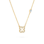0.25 CT Round Aquamarine Lab Made Diamond- March Birthstone Necklace 4