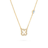 0.25 CT Round Aquamarine Lab Made Diamond- March Birthstone Necklace 4