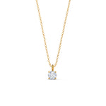 1.0 CT Round Moissanite Diamond Solitaire Necklace in Solid Gold 4