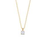 1.0 CT Round Moissanite Diamond Solitaire Necklace in Solid Gold 4