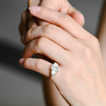 Stunning 1.0 - 2.0 CT Emerald Moissanite Engagement Ring With Cluster Design 4