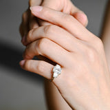 Stunning 1.0 - 2.0 CT Emerald Moissanite Engagement Ring With Cluster Design 4
