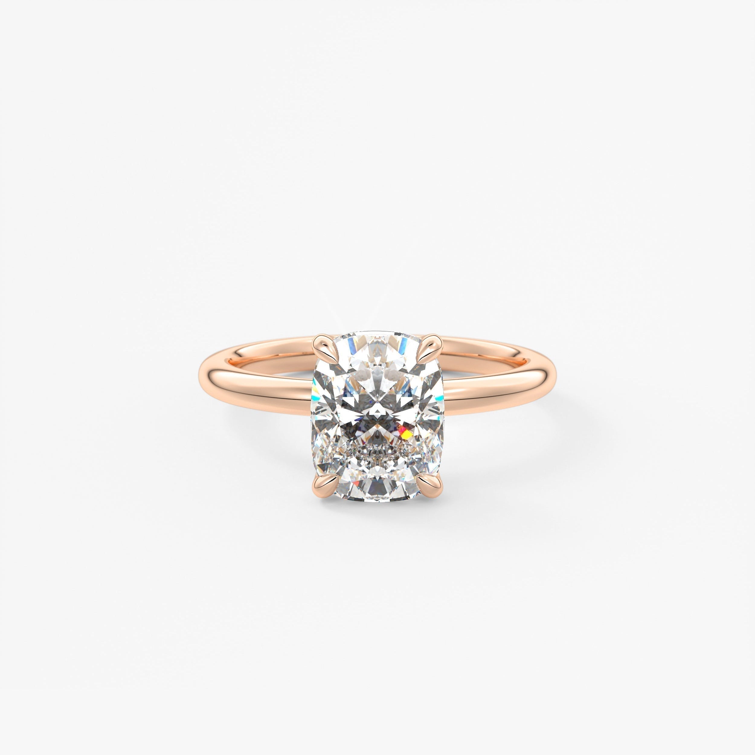 Elongated Cushion Solitaire Lab Grown Diamond Engagement Ring