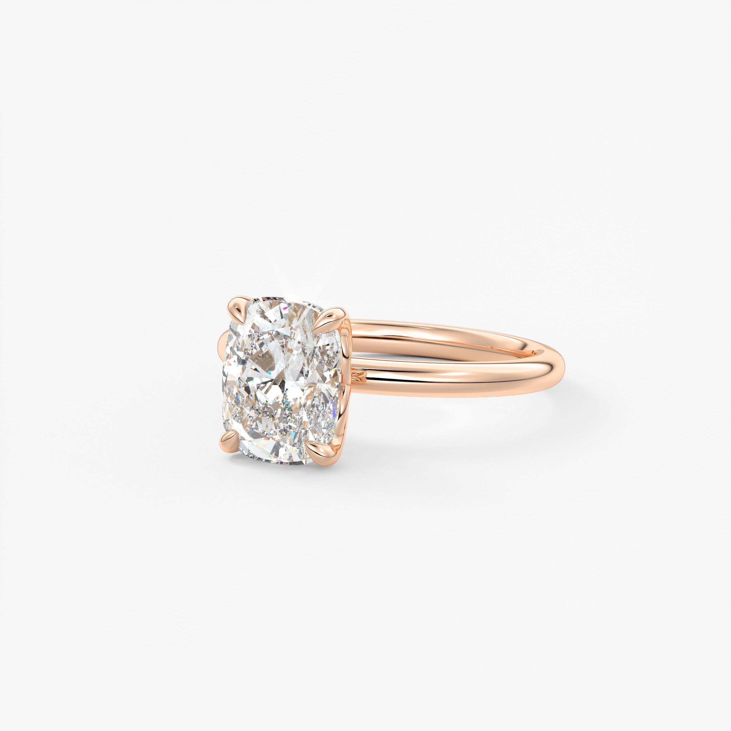 Elongated Cushion Solitaire Lab Grown Diamond Engagement Ring