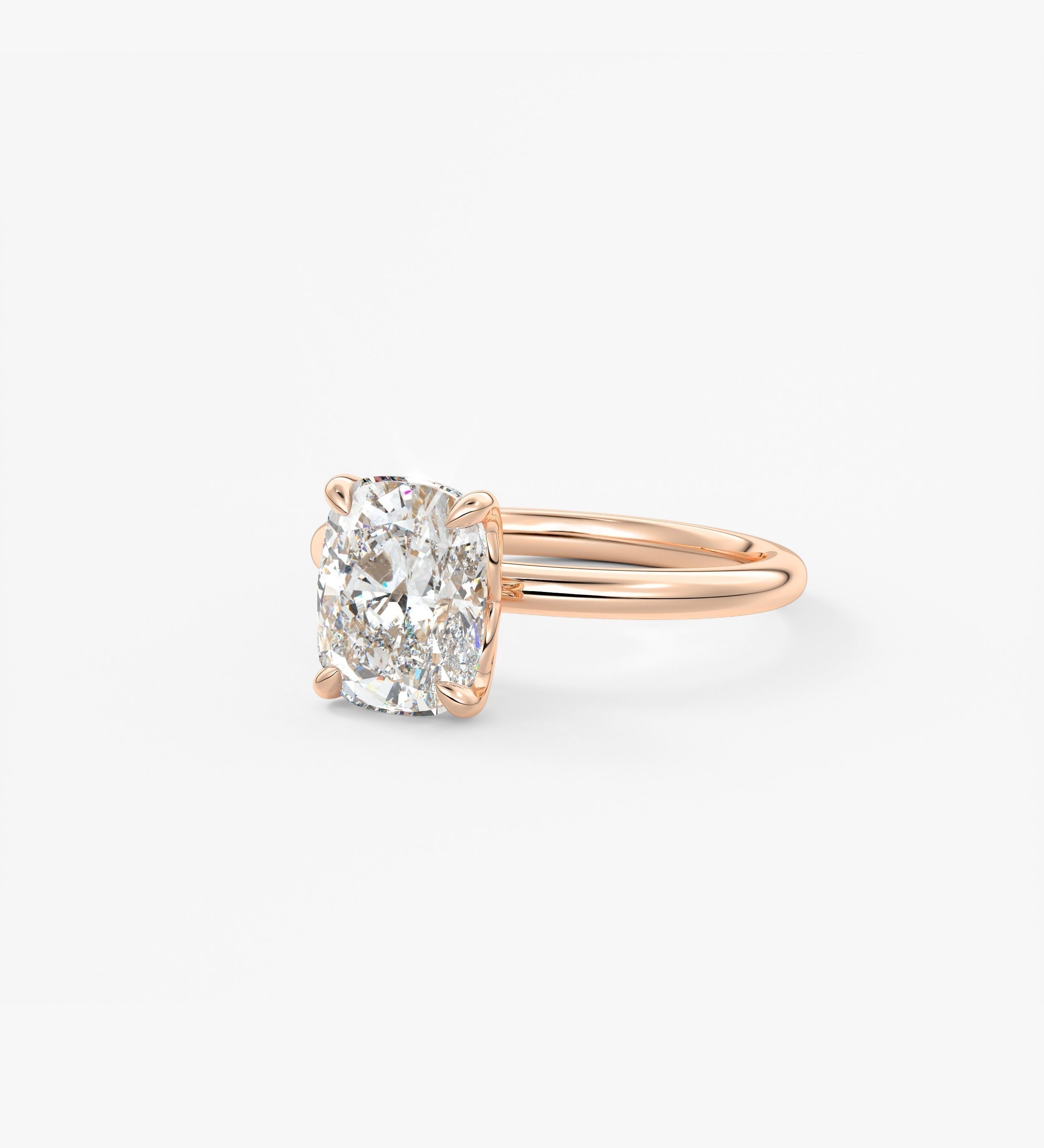 Elongated Cushion Solitaire Lab Grown Diamond Engagement Ring