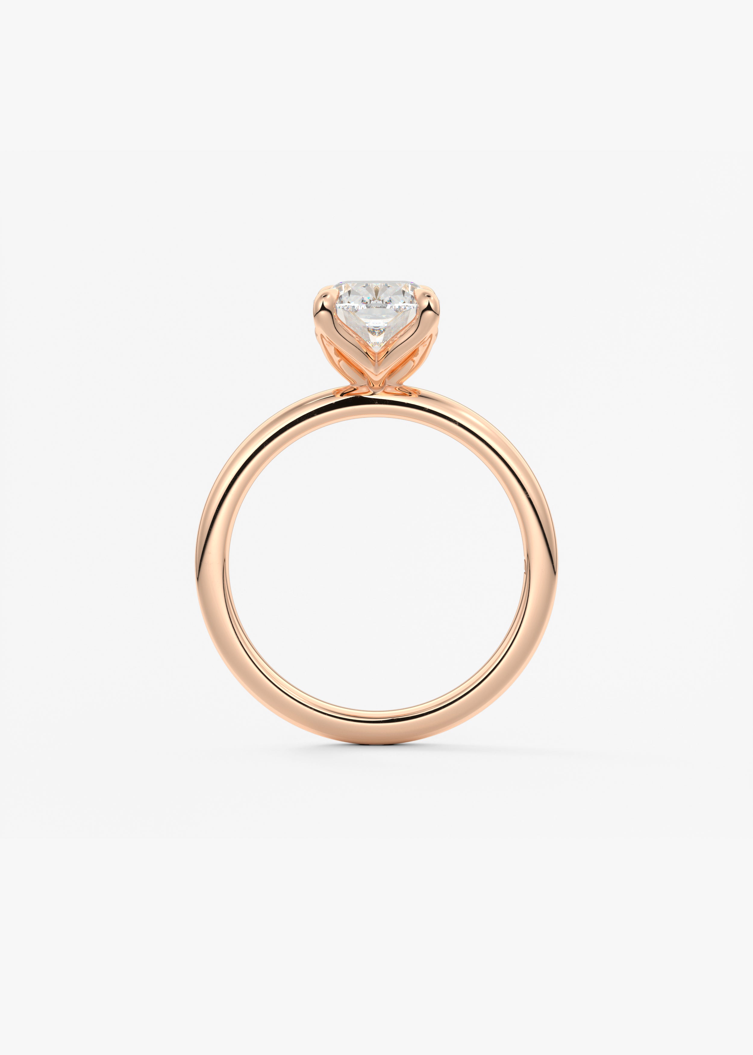Elongated Cushion Solitaire Lab Grown Diamond Engagement Ring