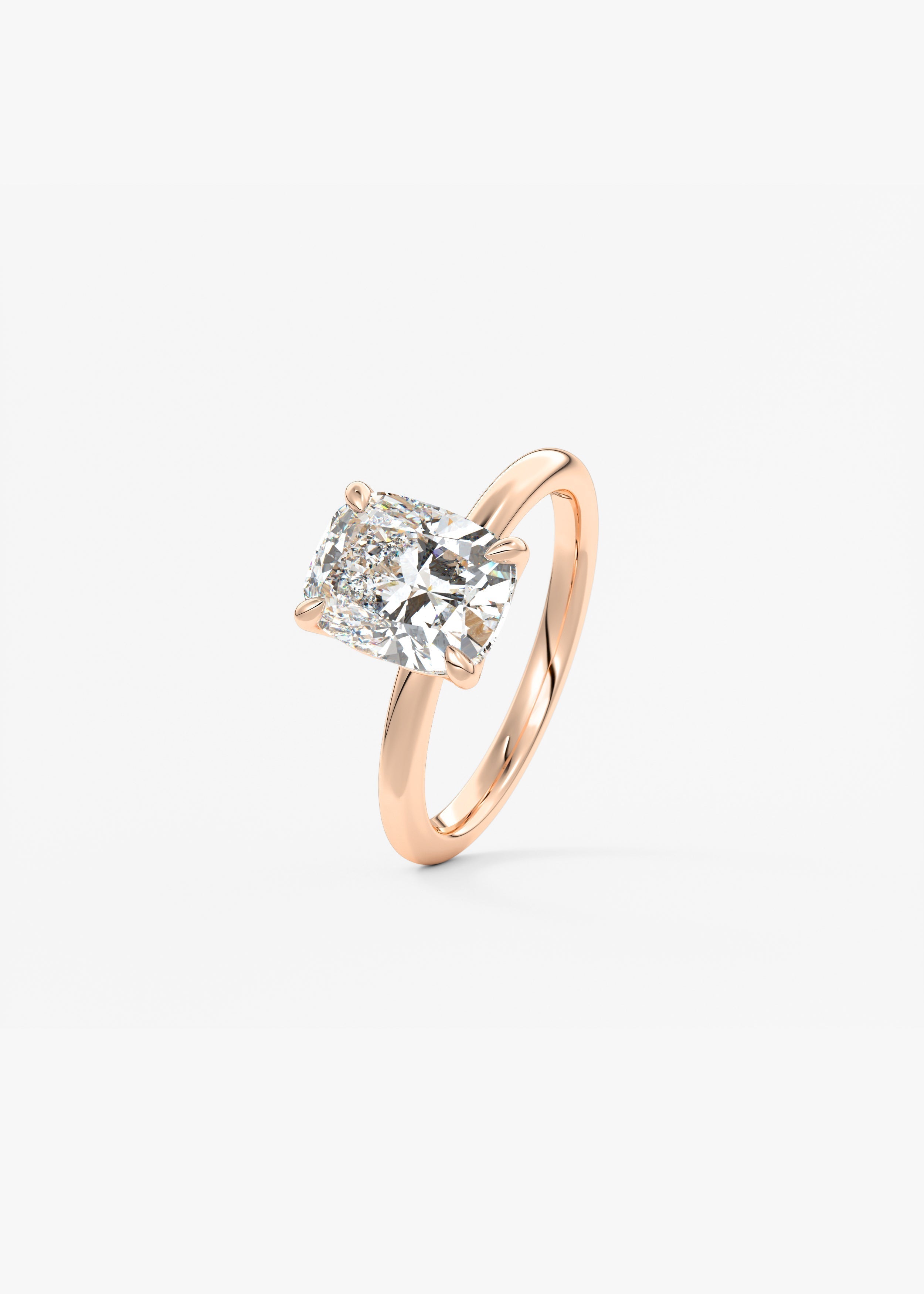 Elongated Cushion Solitaire Lab Grown Diamond Engagement Ring
