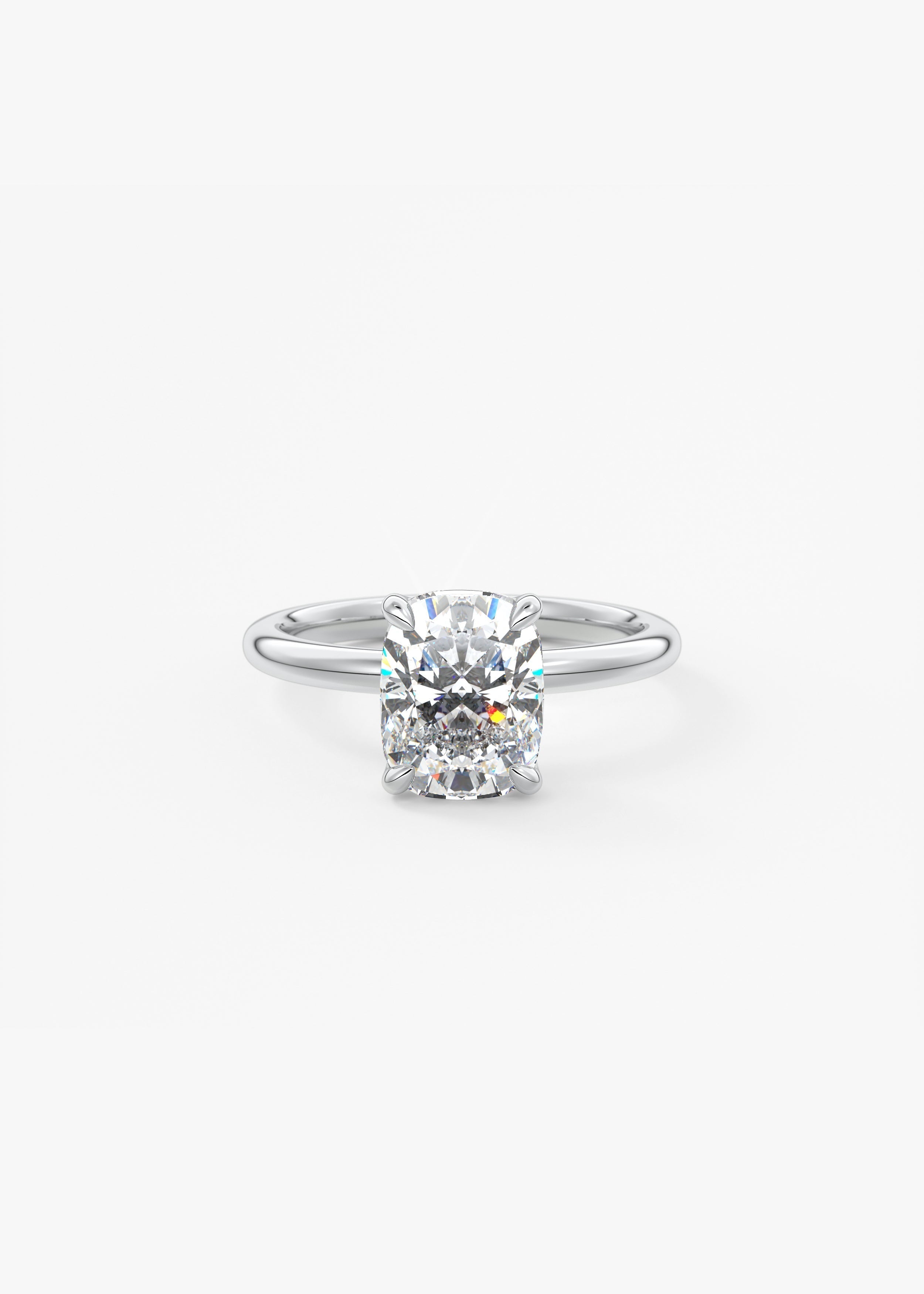 Elongated Cushion Solitaire Lab Grown Diamond Engagement Ring