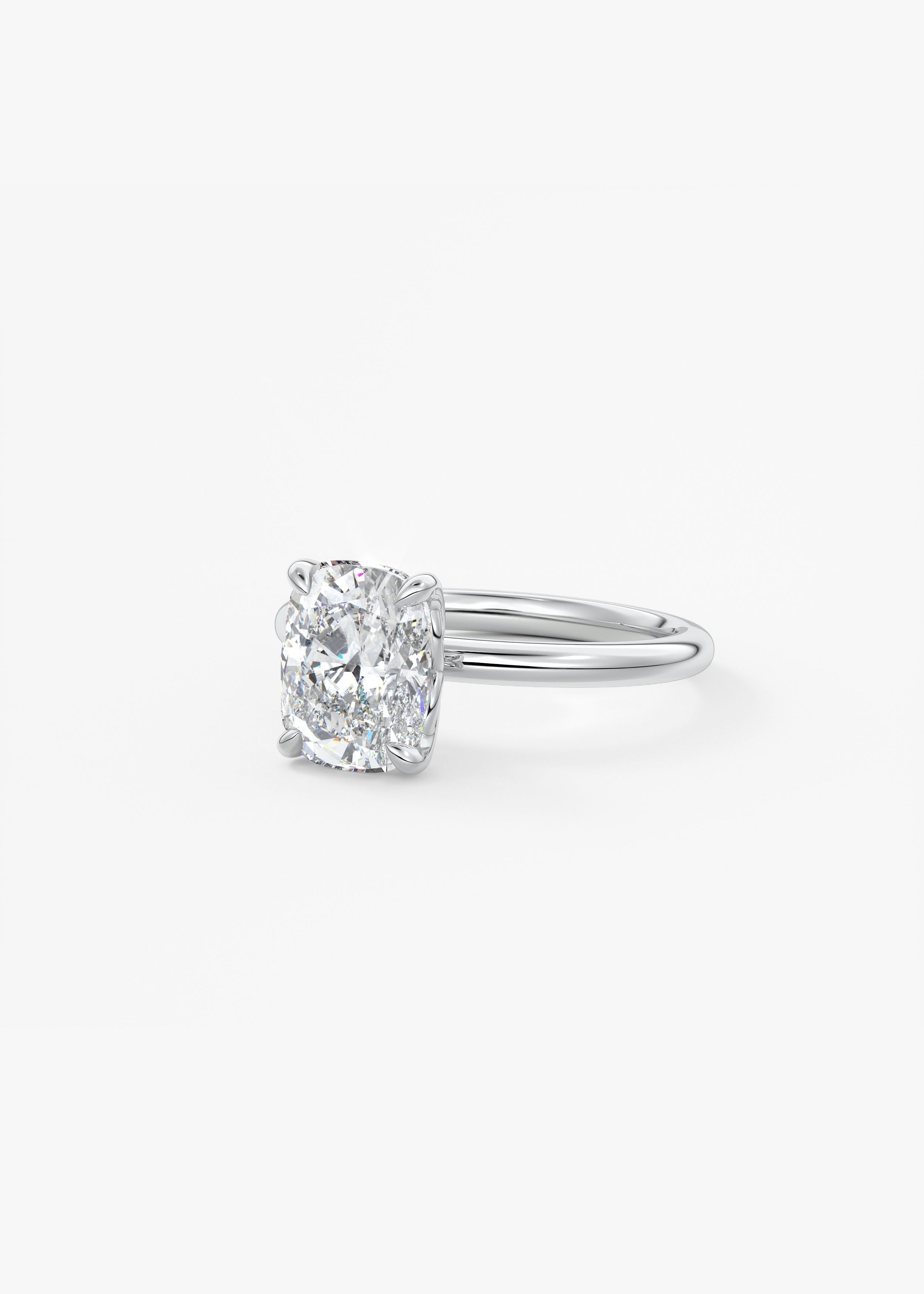 Elongated Cushion Solitaire Lab Grown Diamond Engagement Ring
