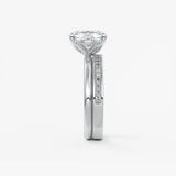 Elongated Cushion Solitaire Lab Grown Diamond Engagement Ring
