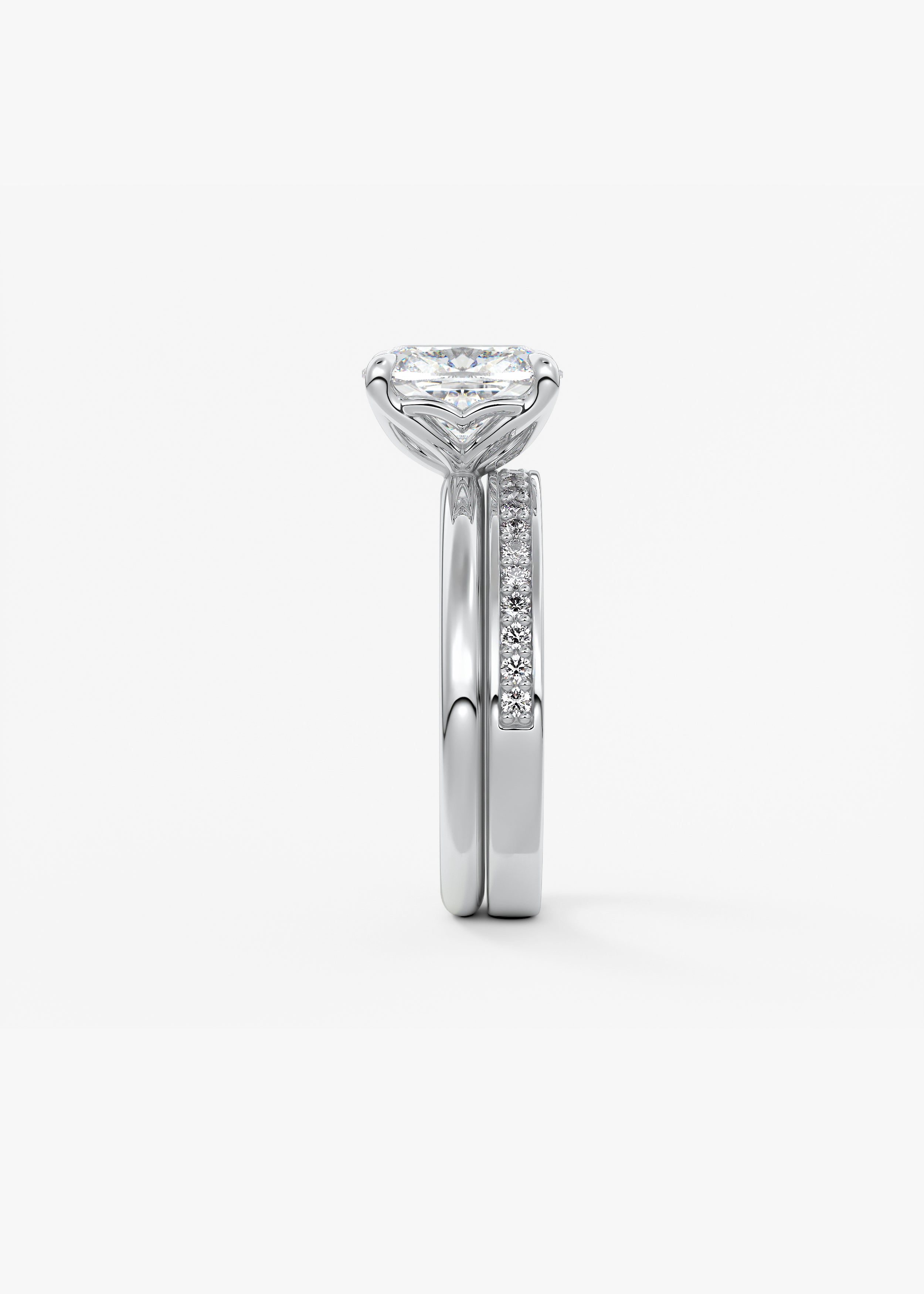 Elongated Cushion Solitaire Lab Grown Diamond Engagement Ring