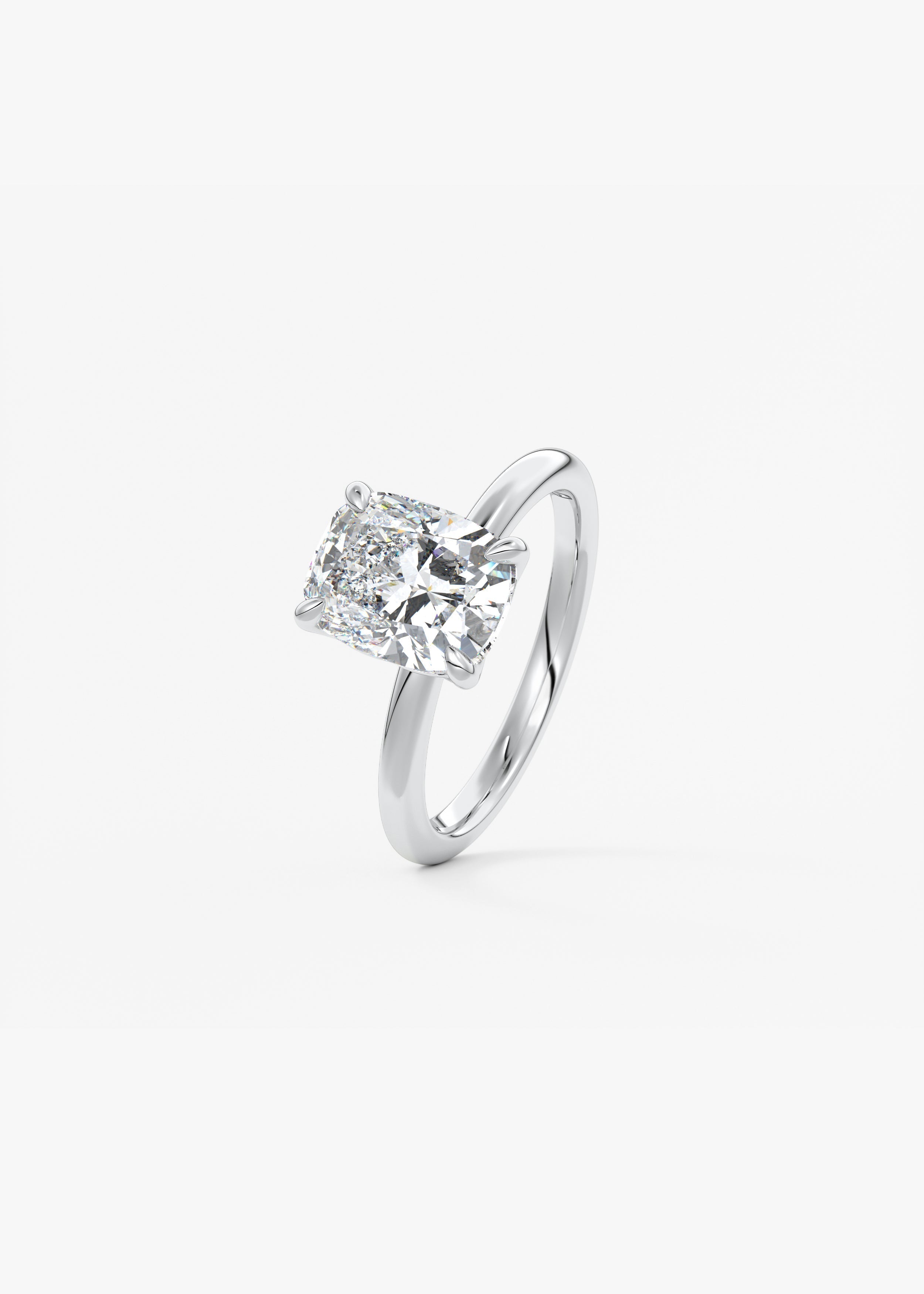 Elongated Cushion Solitaire Lab Grown Diamond Engagement Ring