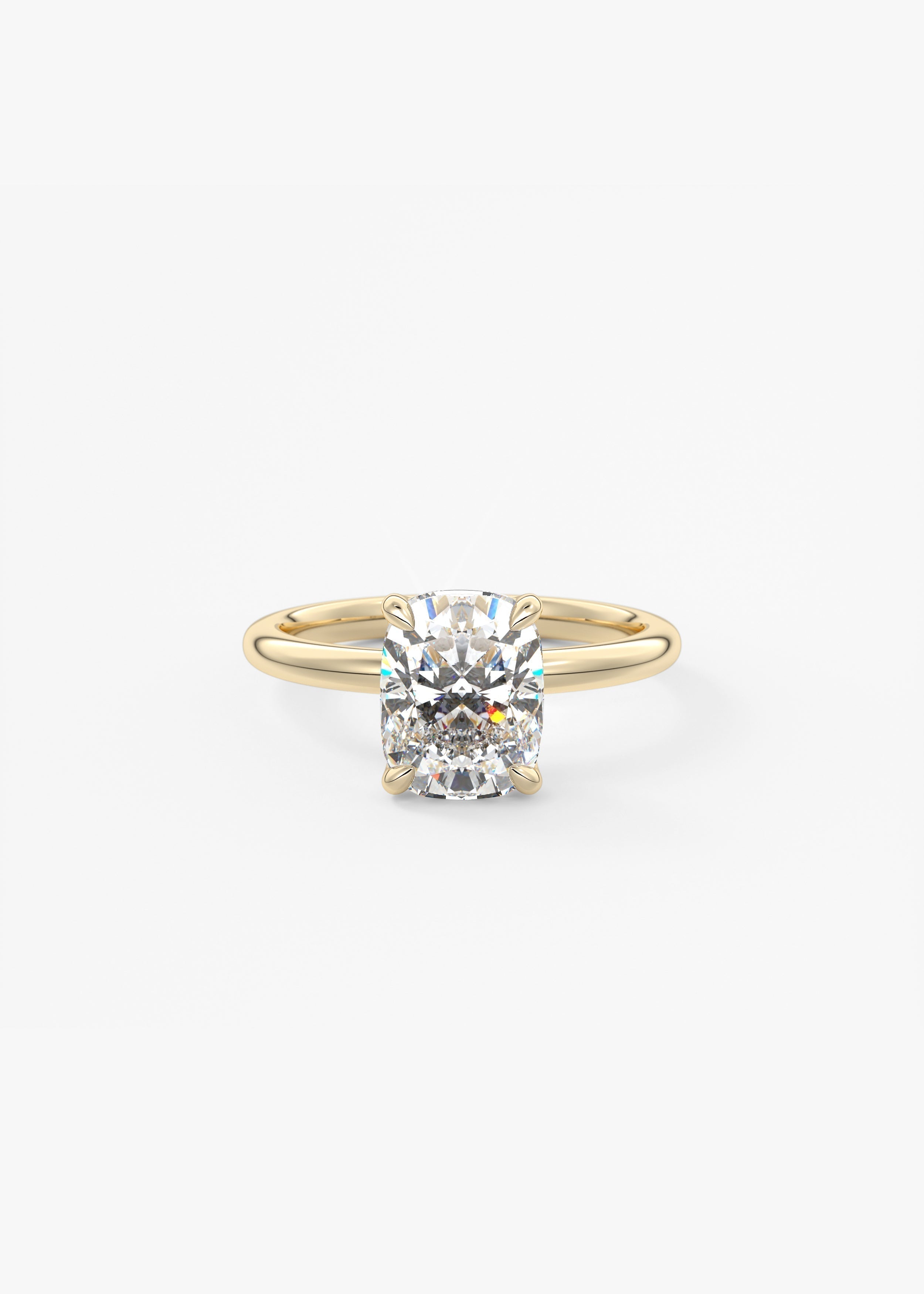 Elongated Cushion Solitaire Lab Grown Diamond Engagement Ring