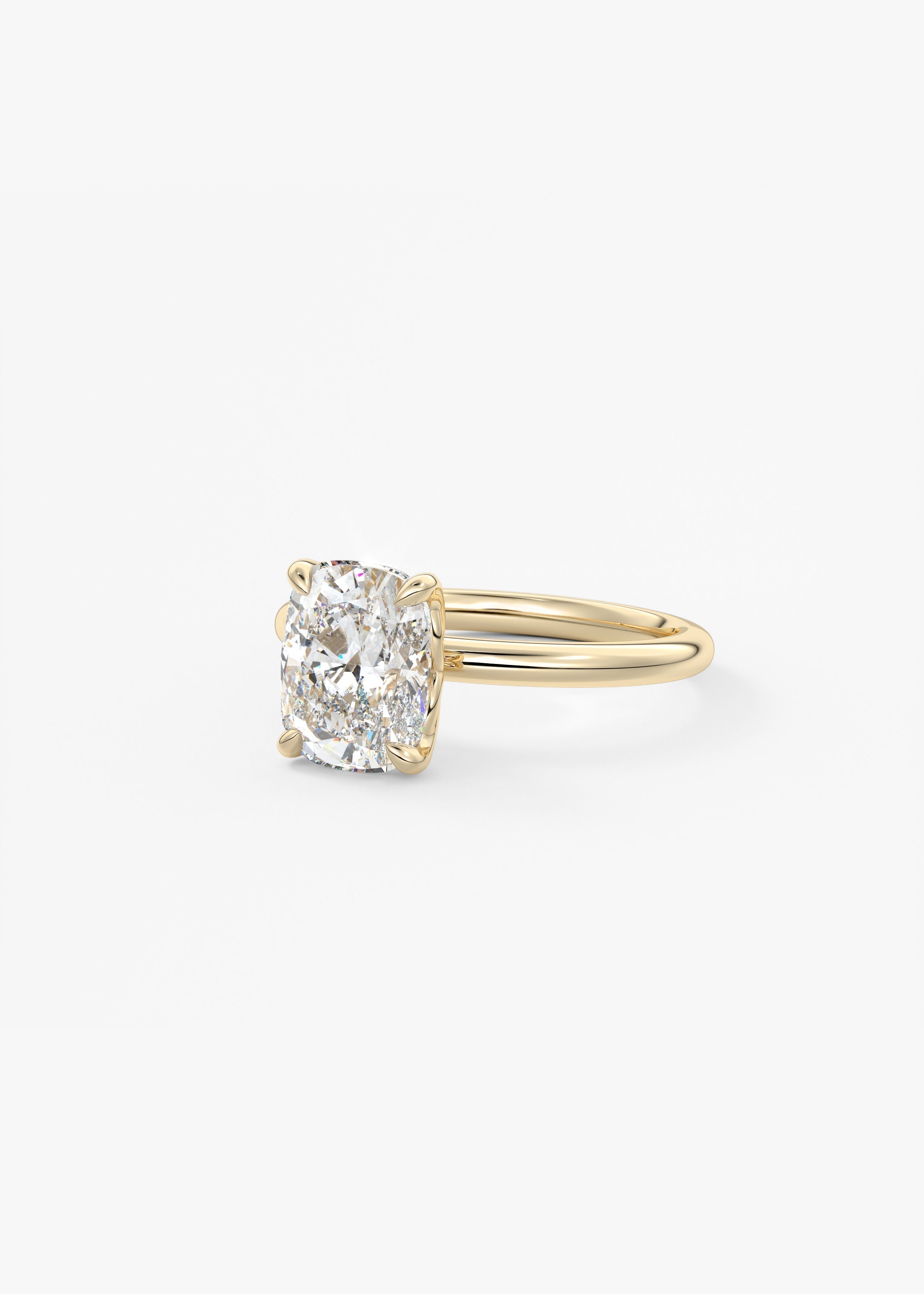 Elongated Cushion Solitaire Lab Grown Diamond Engagement Ring